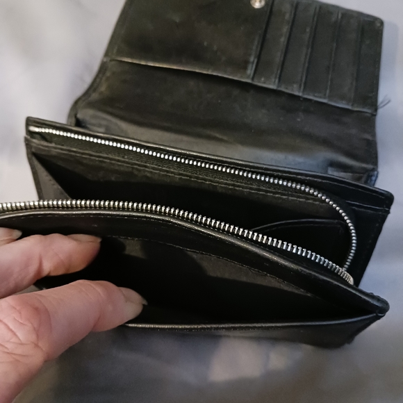 VINTAGE 80's COACH BLACK LEATHER WALLET - Picture 12 of 14